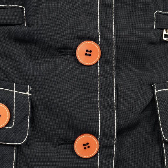 Weekend Max Mara Black Contrast-Stitching Nylon Blazer - Picture 8 of 11